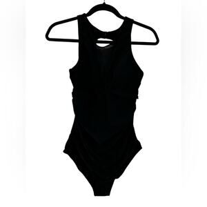 Tempt‎ Me Black One Piece High Neck Monokini Swim Suit Size Medium NWT